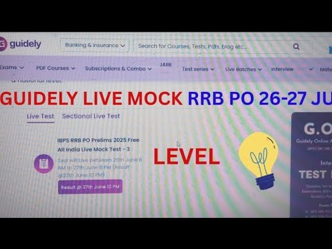 🎯Guidely IBPS RRB PO Live mock📚✍️|Share Score📝🗒|How to Attempt Mock #mocksolution #guidely