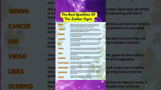 🌟 Best Qualities Of The Zodiac Signs 💖✨ #ytshorts #horoscope #zodiactruth #astrologylife #starsigns
