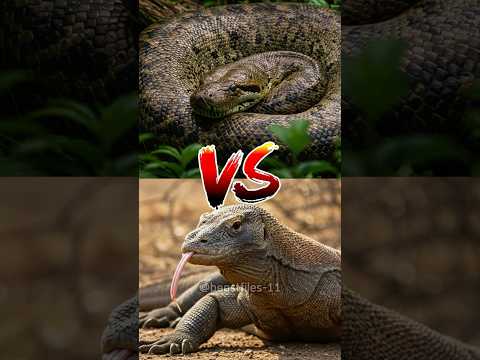 Anaconda vs Komodo Dragon -Who would win? #wildanimals #anaconda #shorts #komododragons #reels