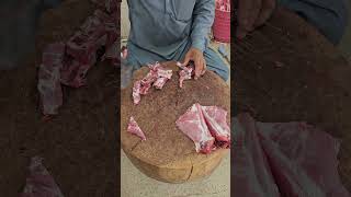 How to cut mutton chops meat ribs bakre ki champ 🥩🥩🐐 #meat #food #meatmarket
