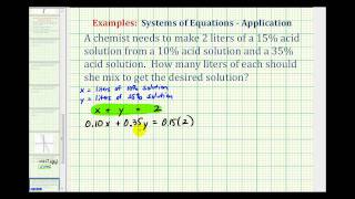 Ex:  System of Equations Application - Mixture Problem