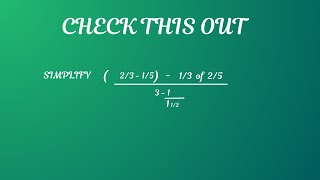 Solving #jamb 1984 (1) #fraction #matholympaid #utme