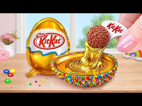 Kinder GOLD vs KITKAT Chocolate 😍 Miniature Chocolate Cake Recipes for Beginners