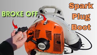 Spark Plug Boot Broke Off Wire - HOW to FIX - Stihl Blower / Chainsaw / String Trimmer