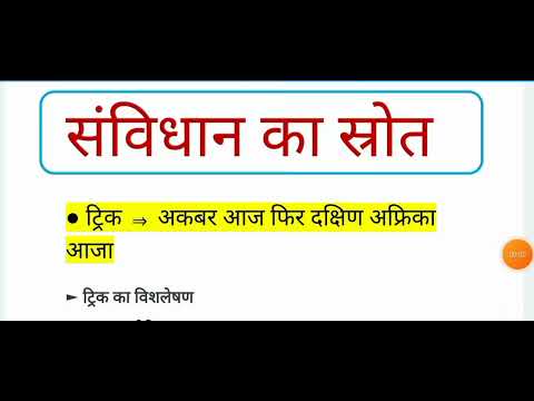 संविधान के स्रोत | Samvidhan ke shrot | Constitution of India | Trick