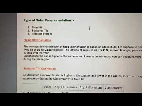 Selection of Solar Tilt Angle