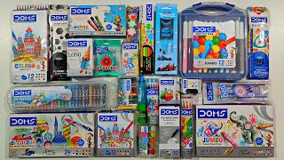 Unboxing Ultimate DOMS Stationery📚, Oil Pastel, Wax Crayons, Eraser, Bi-Colour, Pencil, Sketch Max