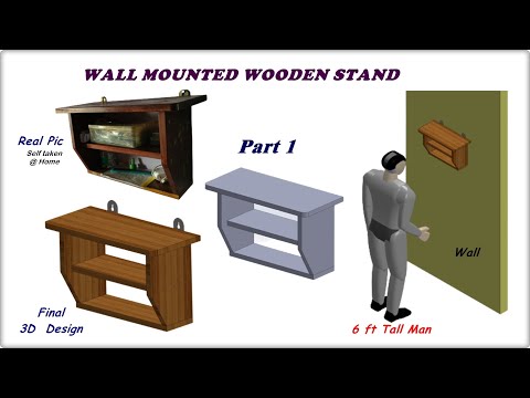 3D Design of a Wall mounted Wooden Stand - Part1 for beginners (Students)  #3dmodeling, #Solidworks