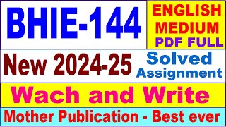 BHIE 144 solved assignment 2024-25 in English || bhie 144 solved assignment 2025 || bhie144 2024-25