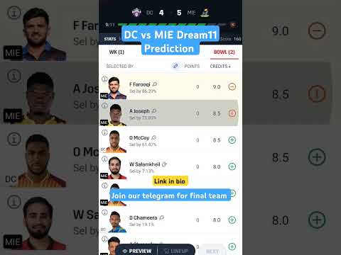 DC vs MIE  iLT20 Dream11 Prediction|  DC vs MIE  iLT20 Dream11Final small league Team #dream11
