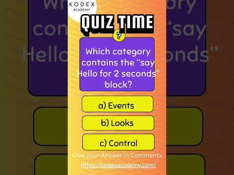 Scratch -Quiz time with Kodex Academy #quiz #codeblocks #programming  #education #scratch #kids