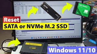 Reset SATA or NVMe M.2 SSD Using Disk Management in Windows 11/10 & Remove Partition Table Easily