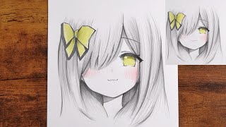 Easy Cute Anime Girl Drawing ✨ Pencil Sketch Tutorial