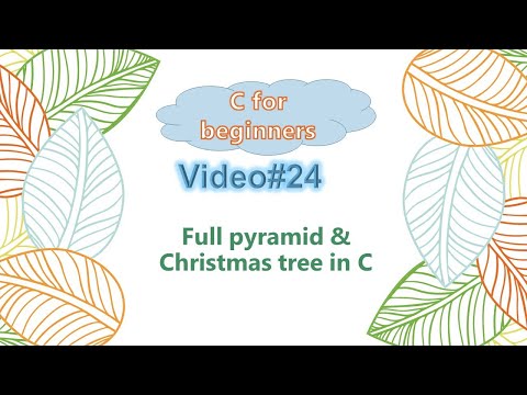 session#24 - draw full pyramid and Christmas tree with stars using nested for loop in C (Hindi)