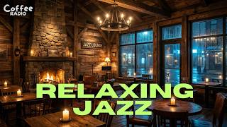 Cozy Study Jazz Cafe with Rain Ambience and Fireplace #CoffeeShopJazz #studyjazz #relaxingjazz
