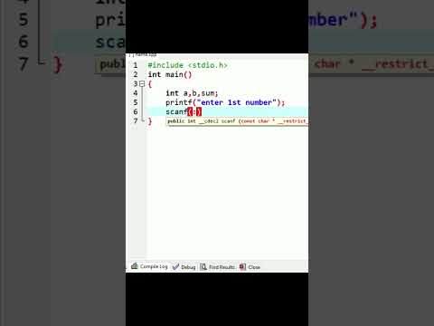 Sum of two numbers-Use of printf() & scanf() in C program #shorts #c++ #programming #coding .