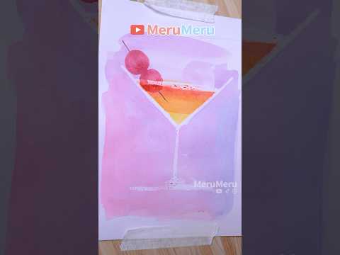 🍸watercolor painting #art #diy #shortvideo #satisfying #painting #tutorial #drawing #shorts