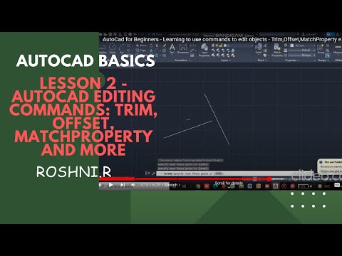 AutoCAD Basics - Lesson 2 - AutoCAD Editing Commands: Trim, Offset, MatchProperty and More