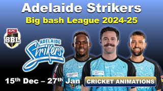 Adelaide Strikers squad revealed | Big bash league 2024-25 all teams squad