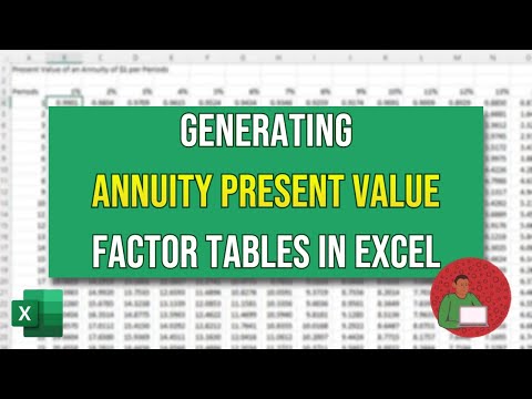 Annuity Present Value Factors Table in Excel: Two Method Approach