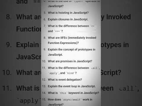 javascript 50 most important questions 🙋for interview ✨ #javascript #frontend #interview