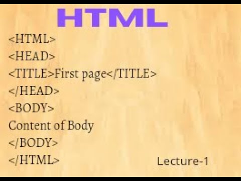 Class 7:- Introduction to HTML (lec-1)