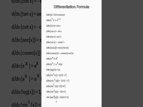 Calculus Differentiation at glance........ #viral #youtubeshorts #mathematics