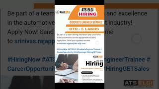 B.E./B.Tech Sales Job | ATS ELGI GET Recruitment | #btechjobs #get #shorts