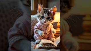 This Tiny Cat's Cozy Storytime Is Her Favorite Time of Day! #cat #kitten #cute