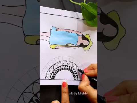 Girl mandala art | girl mandala drawing | shorts | youtube shorts