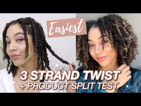 EASY 3 Strand Twist Out Tutorial + Gold Series Product Split Test