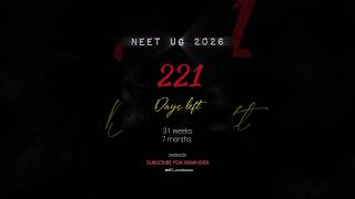 😿 221 Days Left #neet2026 #neetaspirant #neetmotivation #aiims #physics #chemistry #neetdaytracker