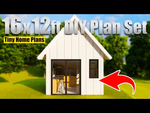 Tiny Home Plans: 16x12ft DIY ADU Plan Set with Loft Bedroom