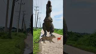 t rex Chase big dinosaurs, leopard & dear  jurassic world #shorts #dinosaur #video #leopard #dear