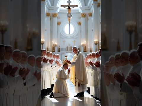 LEO XIV was passed the noble crown by Francis #popeFrancis #jesus #god #amen #shorts #popeleoxiv