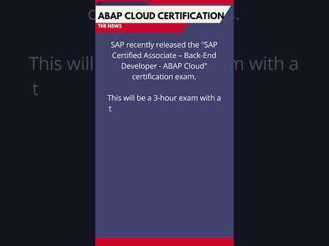 ABAP Cloud Certification launched  #sapbtp #abap #sap