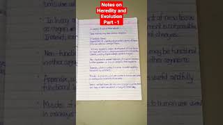 Class 10 Notes on Heredity and Evolution Part-1 #notes #heredityandevolutionclass10 #viral #short