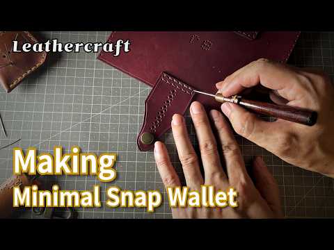 Leathercraft: Minimal Snap Wallet | Easy DIY Long Wallet