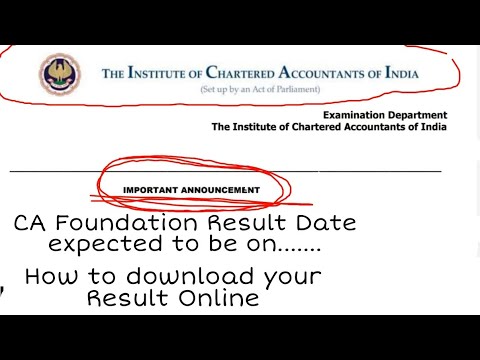 CA FOUNDATION RESULT DATE ..@theicai @THEICAIBOS #icaistudents #ca #cafoundation