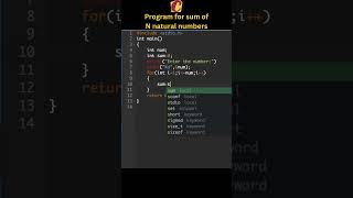C Program for sum of N natural numbers | C Programming #shorts