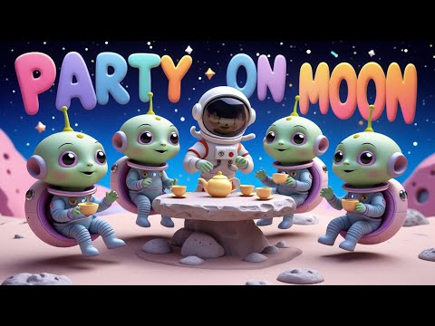 Tea Party on the Moon | Cute Alien & Astronaut Space Rhyme for Kids