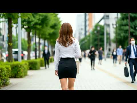 後ろ姿美人 | 日本のオフィス街の歩道で見かけた美しい女性 #美人 #後ろ姿 #後ろ姿美女