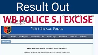 WB Police Sub Inspector Excise Result Out
