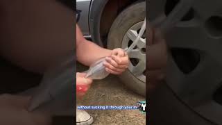 Emergency Hack: Drain Your Car's Gas Tank Without Sucking! #carhack #cartips  #knowledge #lifehacks