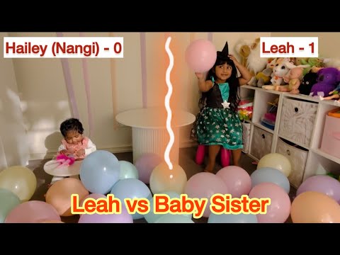 Leah vs Baby Sister 🎈 Toy Balloon Challenge – Who Wins the Surprise?