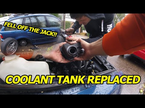 FELL OFF THE JACK! (Saving Alex's CHEAP BMW 530i from OVERHEATING)