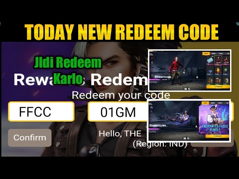 Today New Redeem Code Free Fire||Garena Free Fire