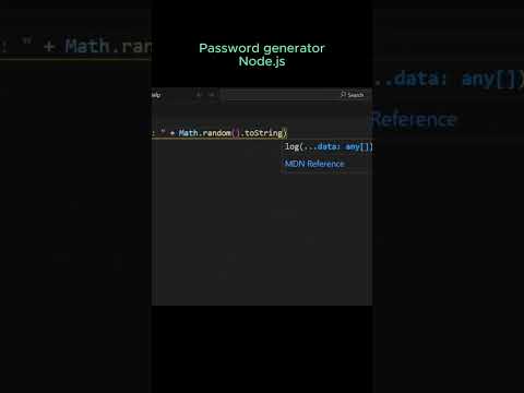 Password generator in one line in #Node.js   #javascript