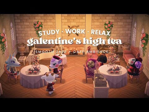 Galentine's High Tea 💘 1 Hour Smooth Jazz No Mid Ads | Fireplace Crackles | Study Music | Work Aid 🎧