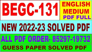 begc 131 solved assignment 2022-23 / begc 131 solved assignment in English / ignou bag solved